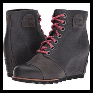 SOREL PDX WATERPROOF LEATHER WEDGE BOOTIES